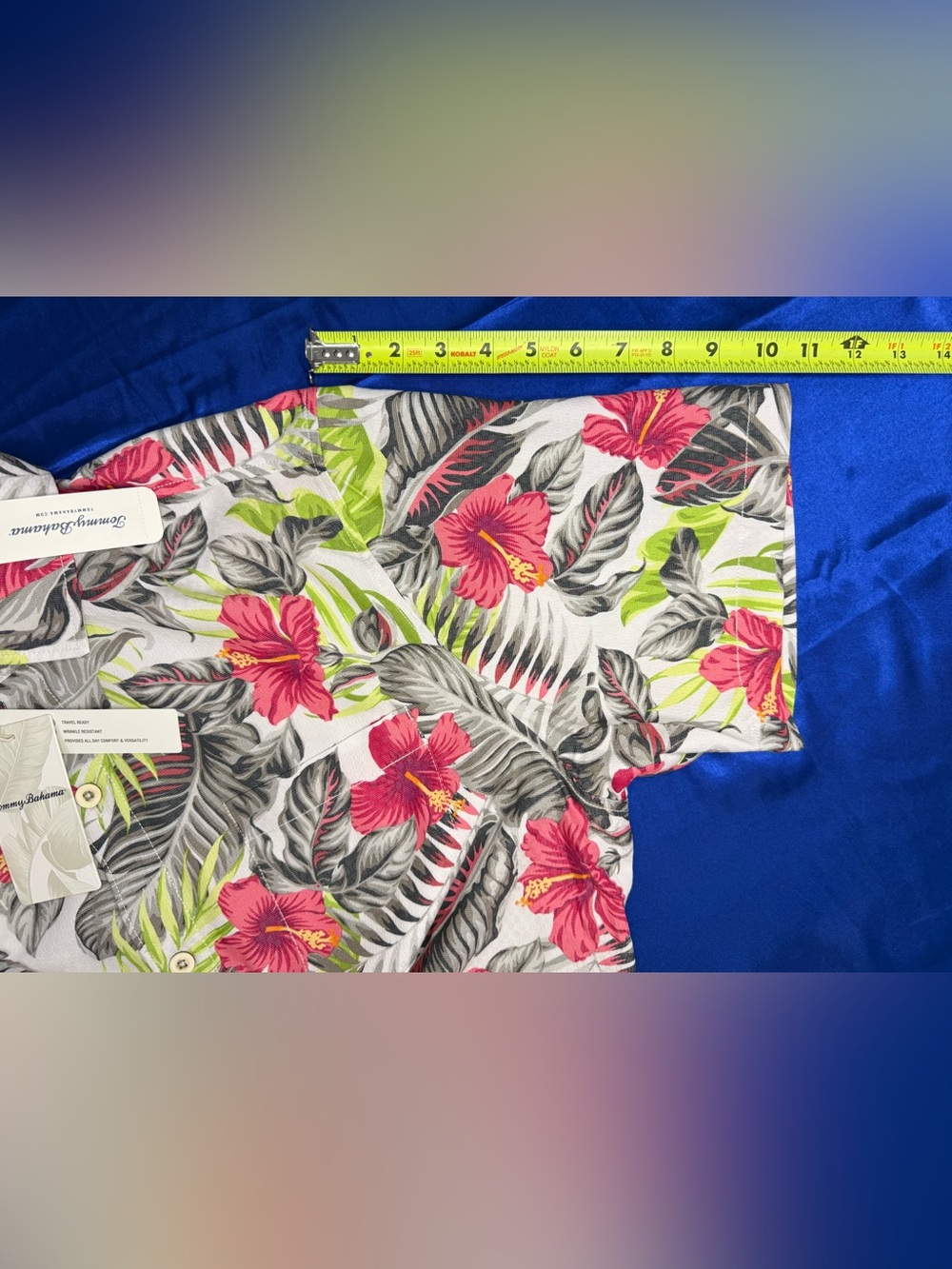 Tommy Bahama The Coconut Point Hibiscus Shores Summer Gray Floral Men’s Large - Picture 10 of 11